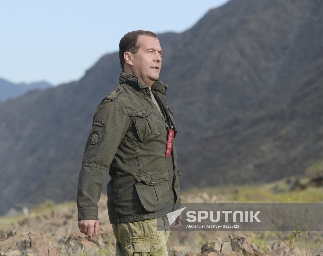 Vladimir Putin and Dmitry Medvedev on holiday