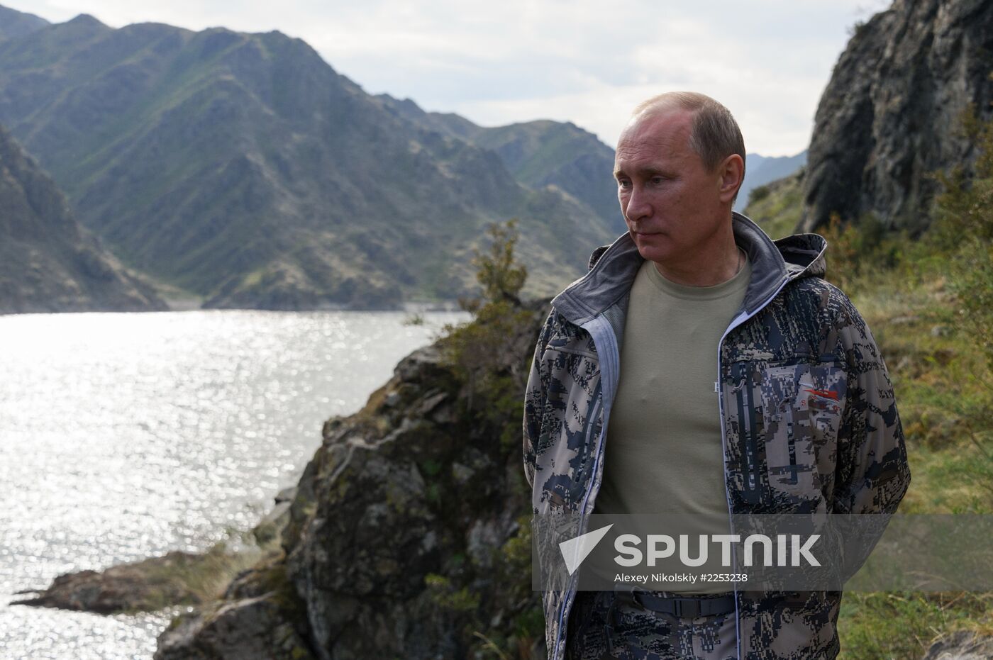 Vladimir Putin and Dmitry Medvedev on holiday