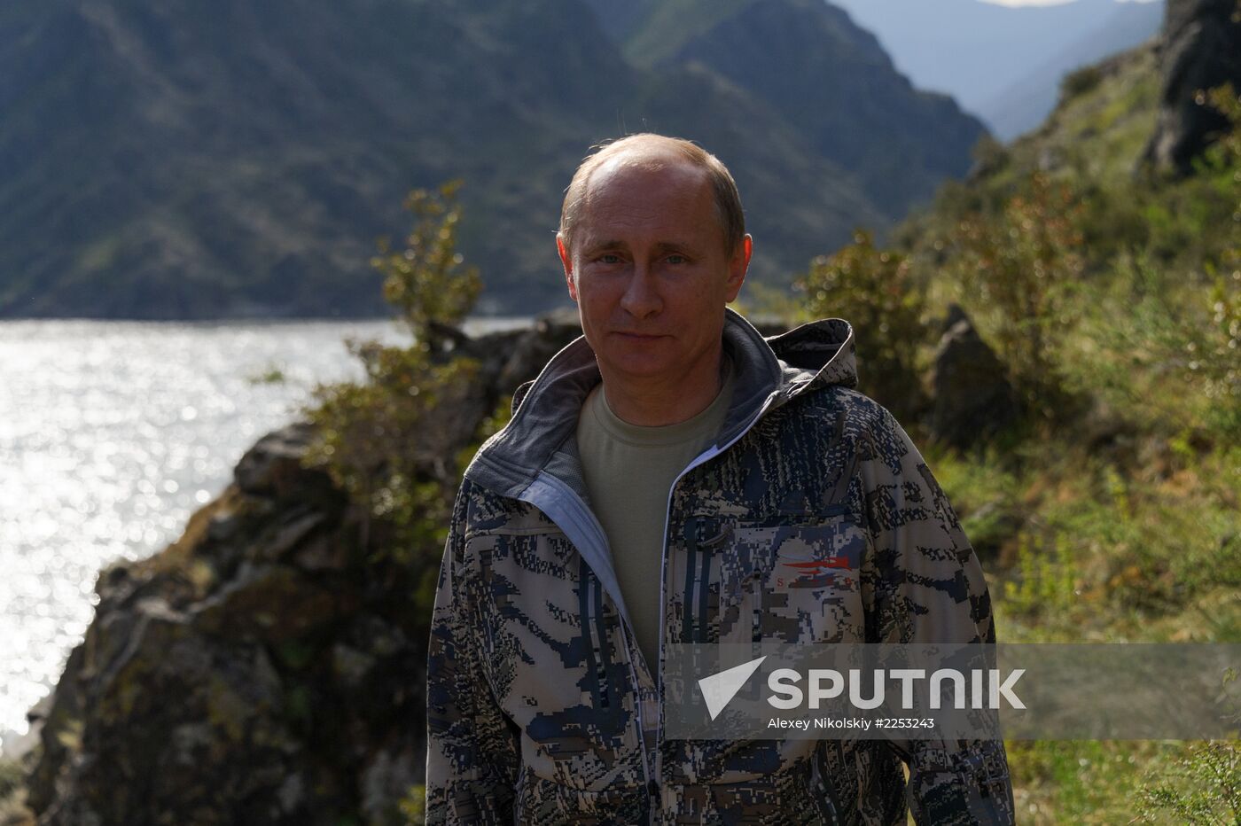 Vladimir Putin and Dmitry Medvedev on holiday