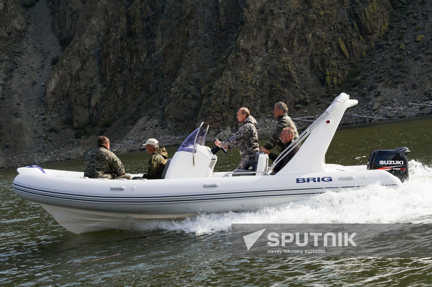 Vladimir Putin and Dmitry Medvedev on holiday