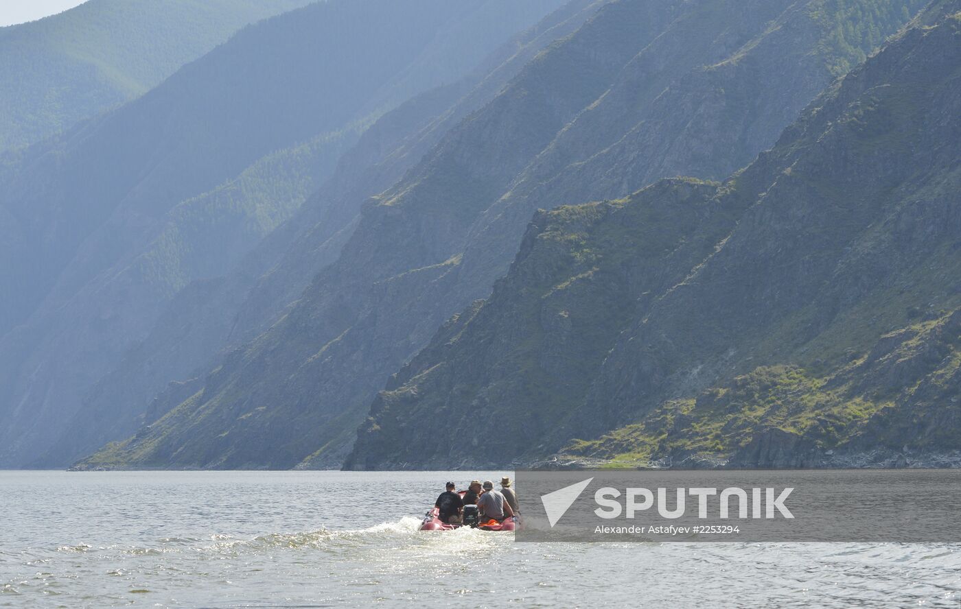 Vladimir Putin and Dmitry Medvedev on holiday