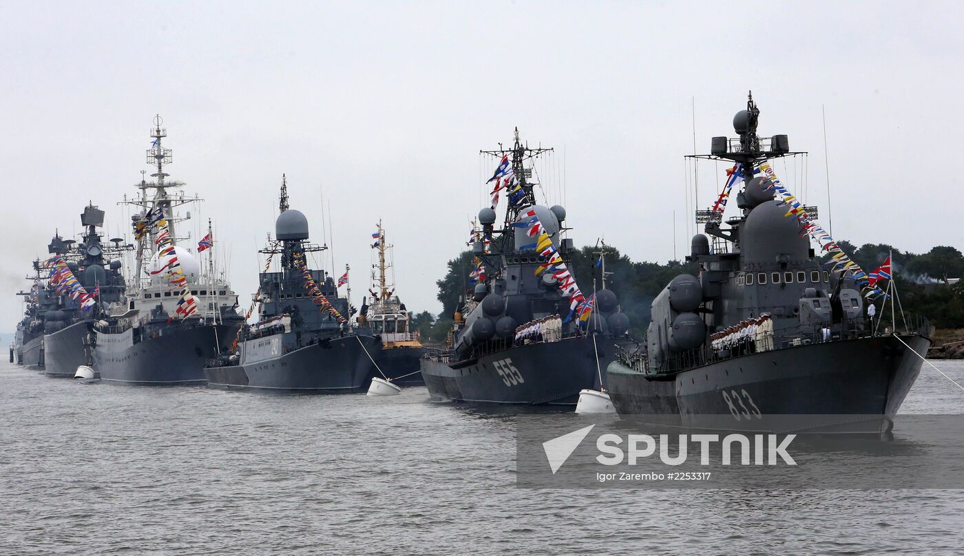 Parade rehearsal for RF Navy Day in Baltiysk