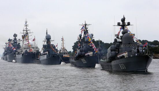 Parade rehearsal for RF Navy Day in Baltiysk
