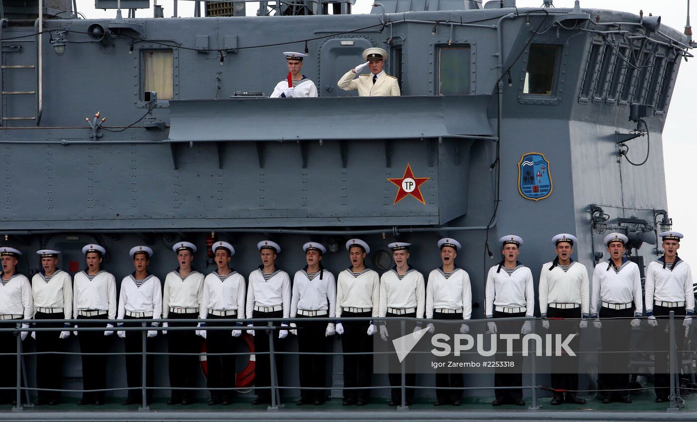 Parade rehearsal for RF Navy Day in Baltiysk