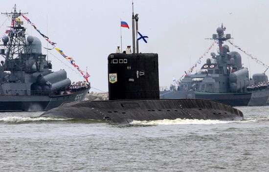 Parade rehearsal for RF Navy Day in Baltiysk