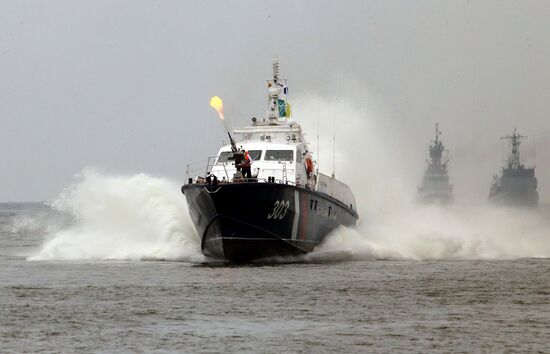 Parade rehearsal for RF Navy Day in Baltiysk