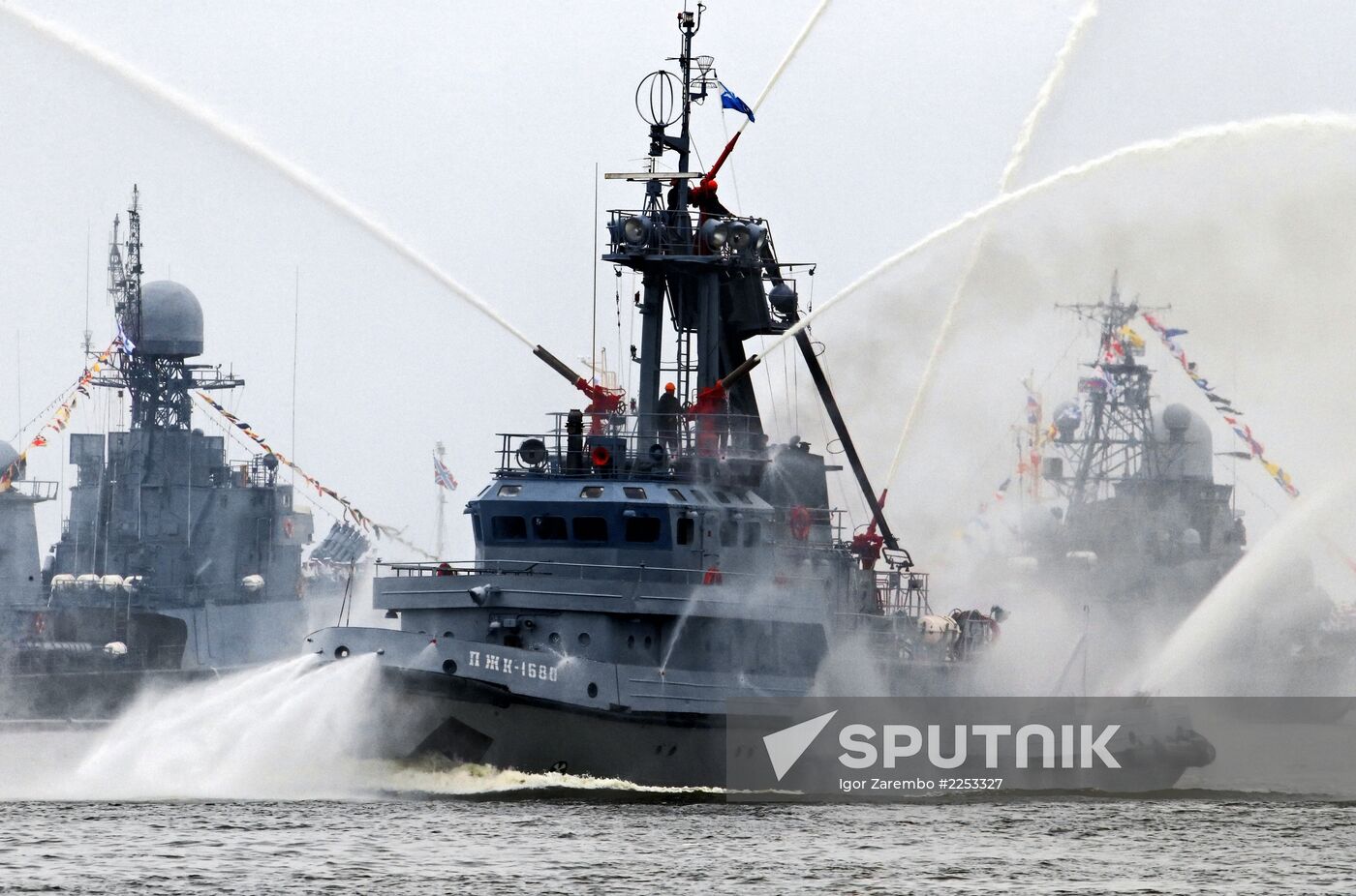 Parade rehearsal for RF Navy Day in Baltiysk