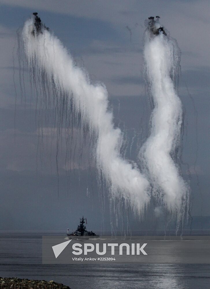 Parade rehearsal for Russian Navy Day in Vladivostok