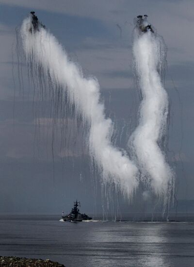 Parade rehearsal for Russian Navy Day in Vladivostok