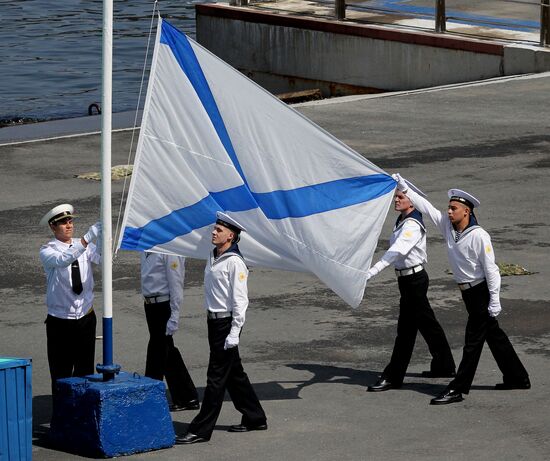 Parade rehearsal for Russian Navy Day in Vladivostok
