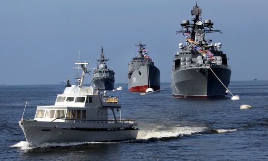 Parade rehearsal for Russian Navy Day in Vladivostok
