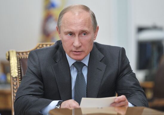 Vladimir Putin holds meeting at Novo-Ogaryovo