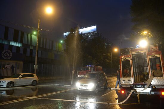 Ostankino TV center catches fire in Moscow