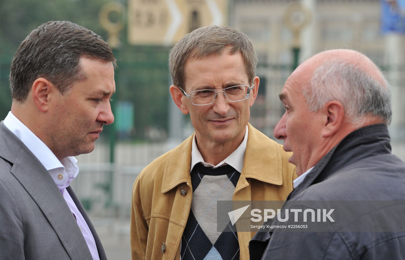 Moscow mayoral candidate Nikolai Levichev participates in picket