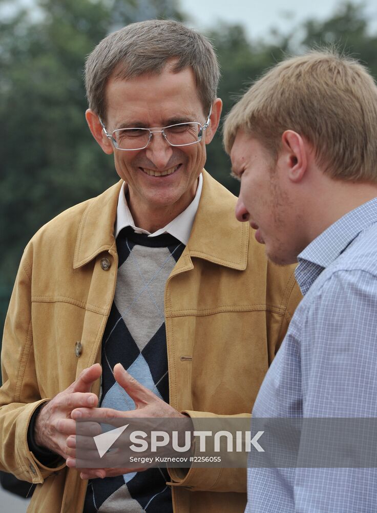 Moscow mayoral candidate Nikolai Levichev participates in picket