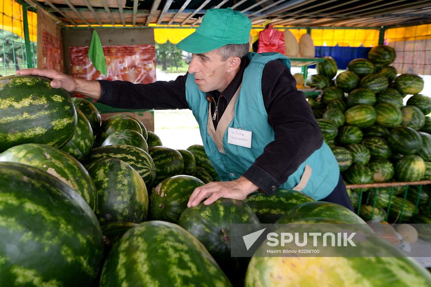 Watermelon and melon street vendors in Moscow