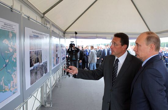 Vladimir Putin at launch ceremony for toll road section