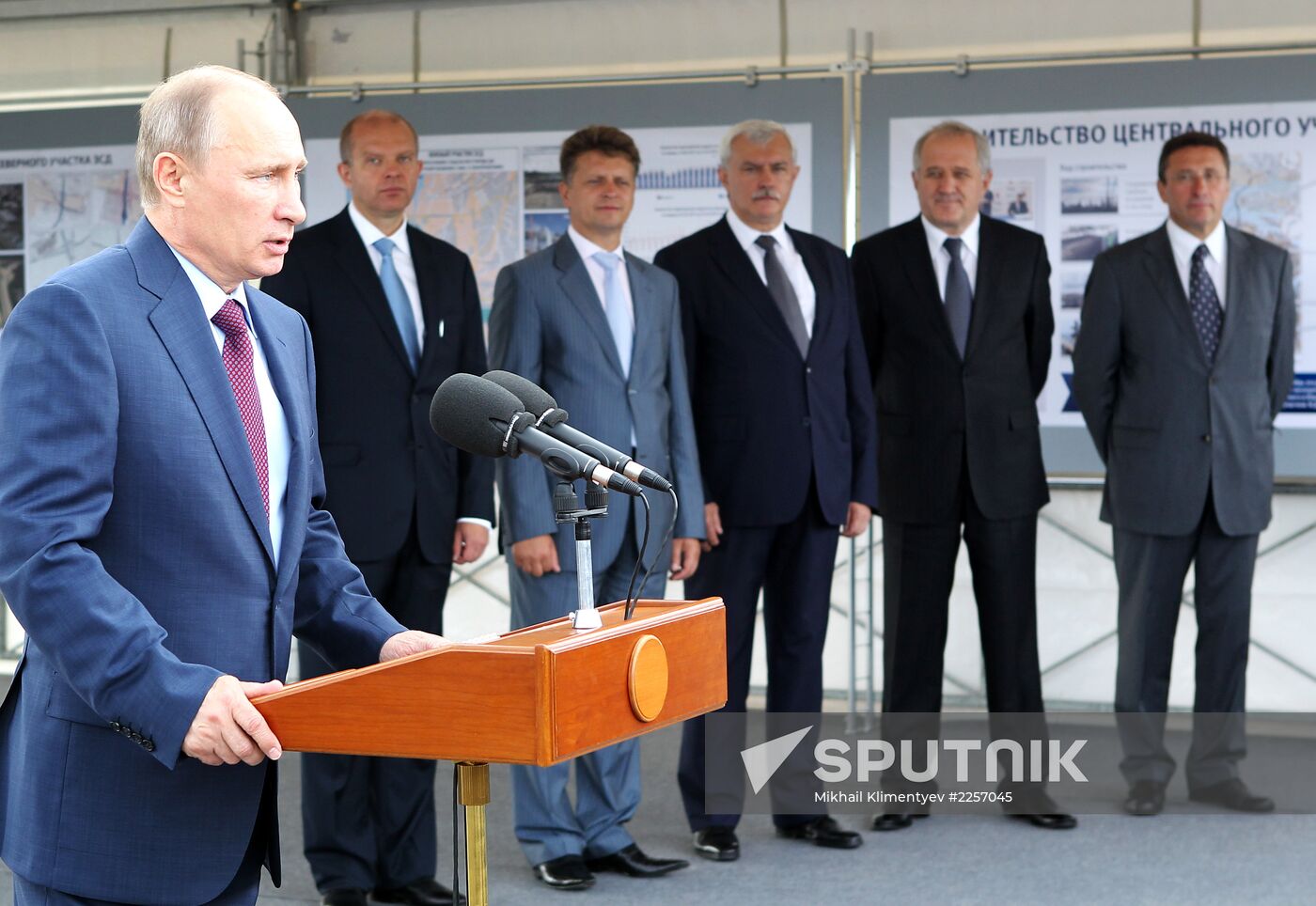 Vladimir Putin at launch ceremony for toll road section