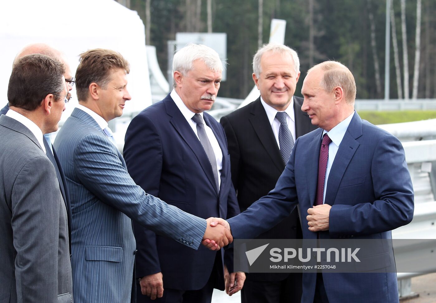 Vladimir Putin at launch ceremony for toll road section