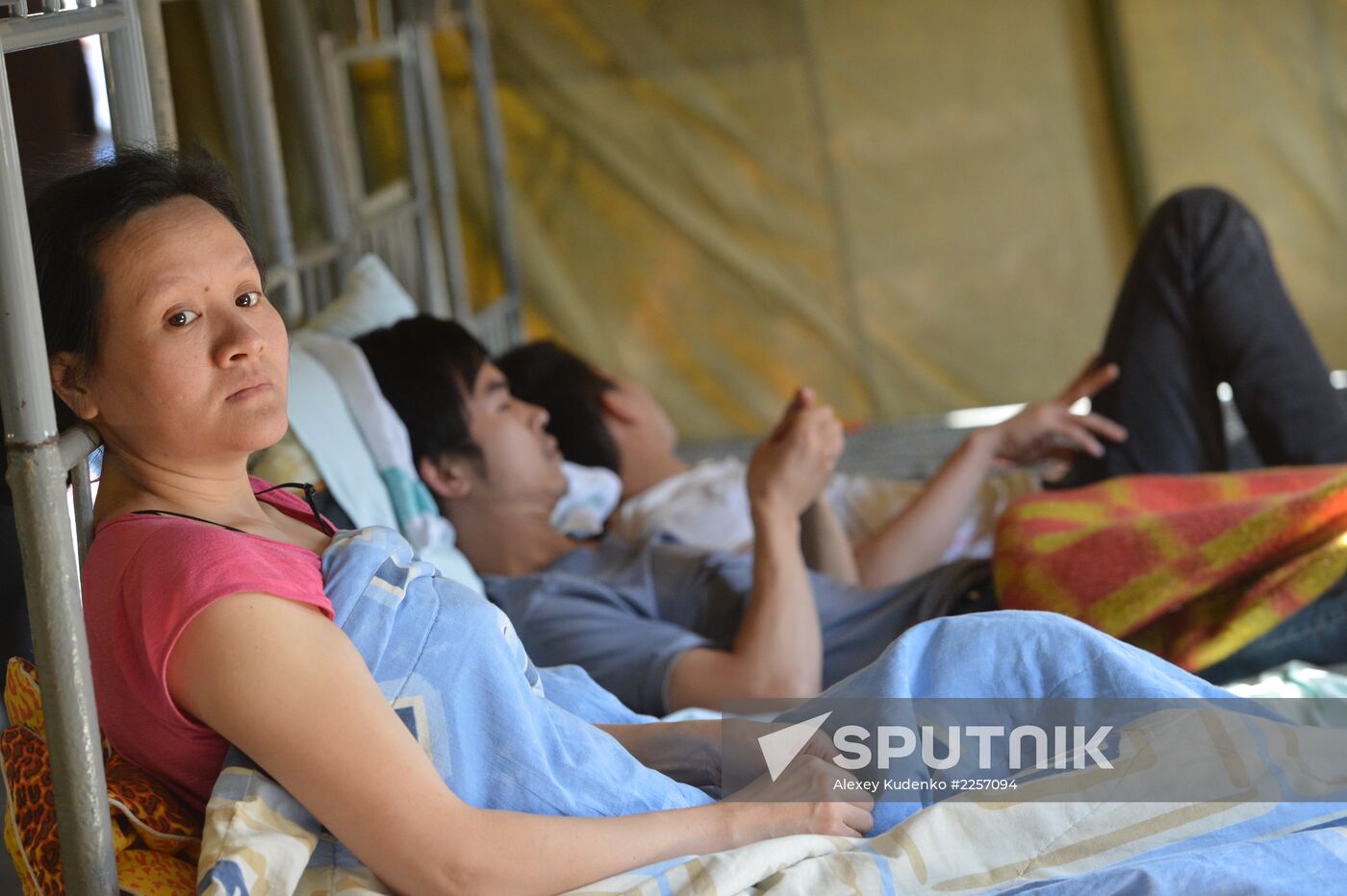 Tent camp for immigrants in Moscow