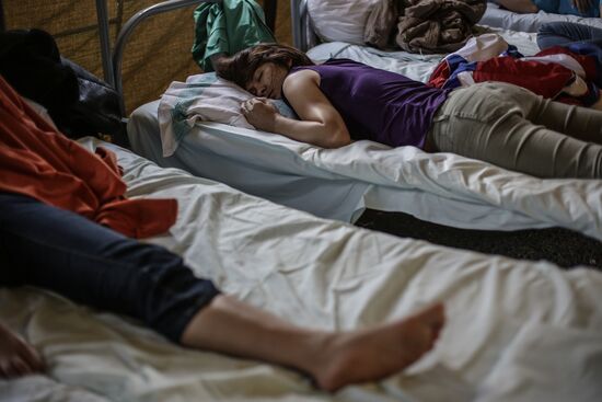 Tent camp for immigrants in Moscow