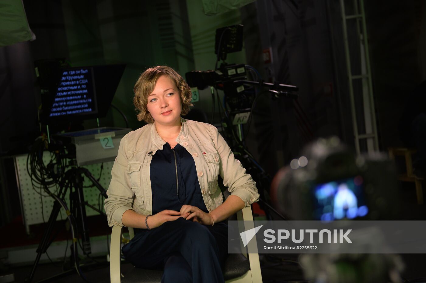 Athlete Irina Skvortsova trains to become news presenter