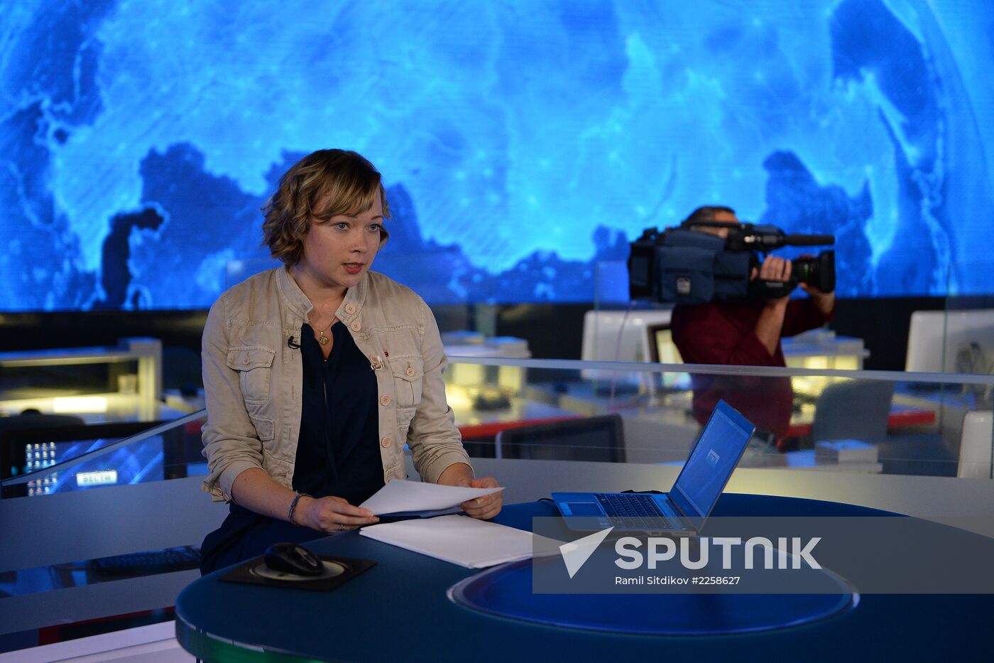 Athlete Irina Skvortsova trains to become news presenter