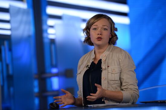 Athlete Irina Skvortsova trains to become news presenter