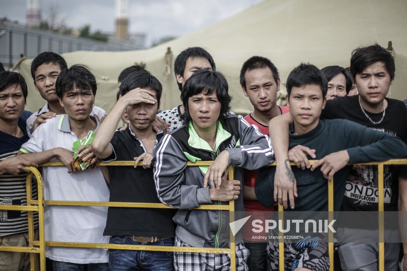 Camp for illegal immigrants in Moscow
