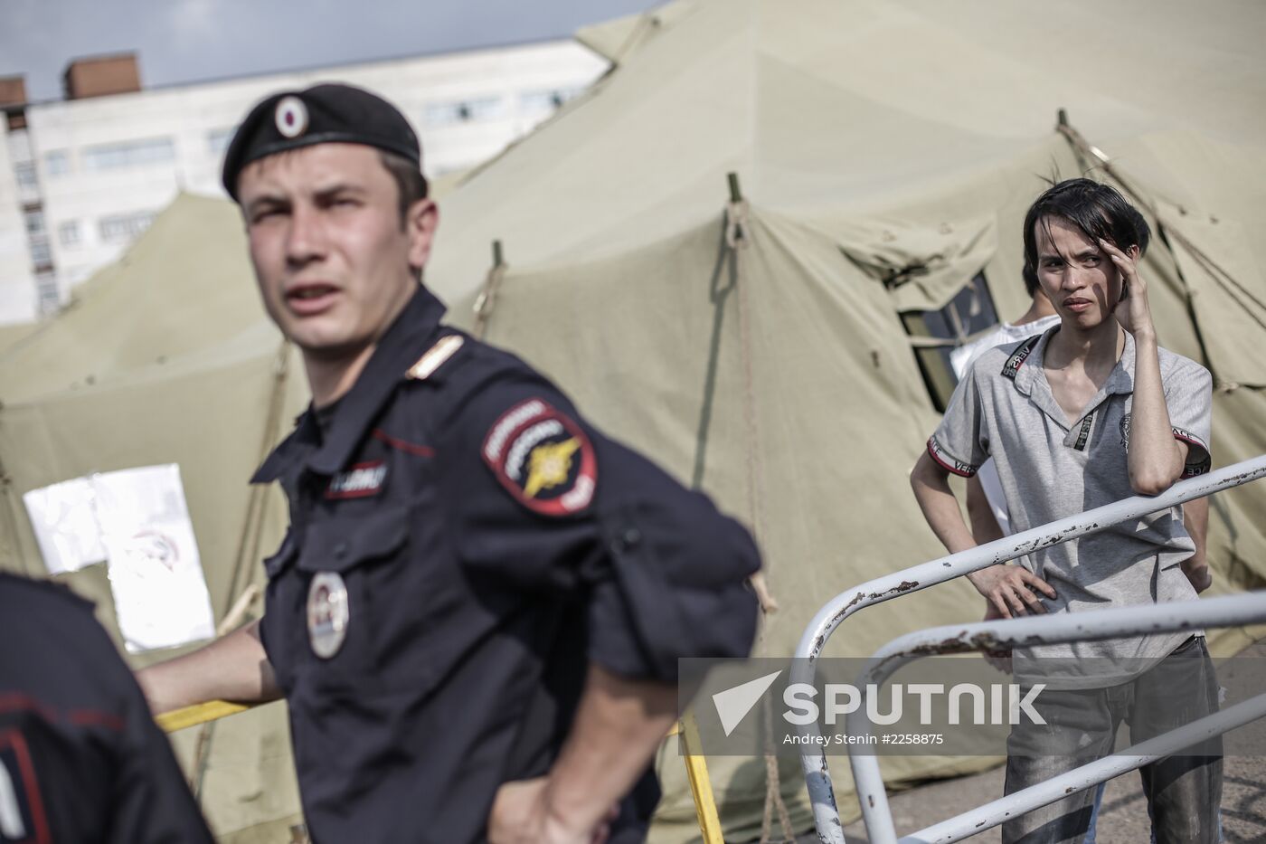 Camp for illegal immigrants in Moscow