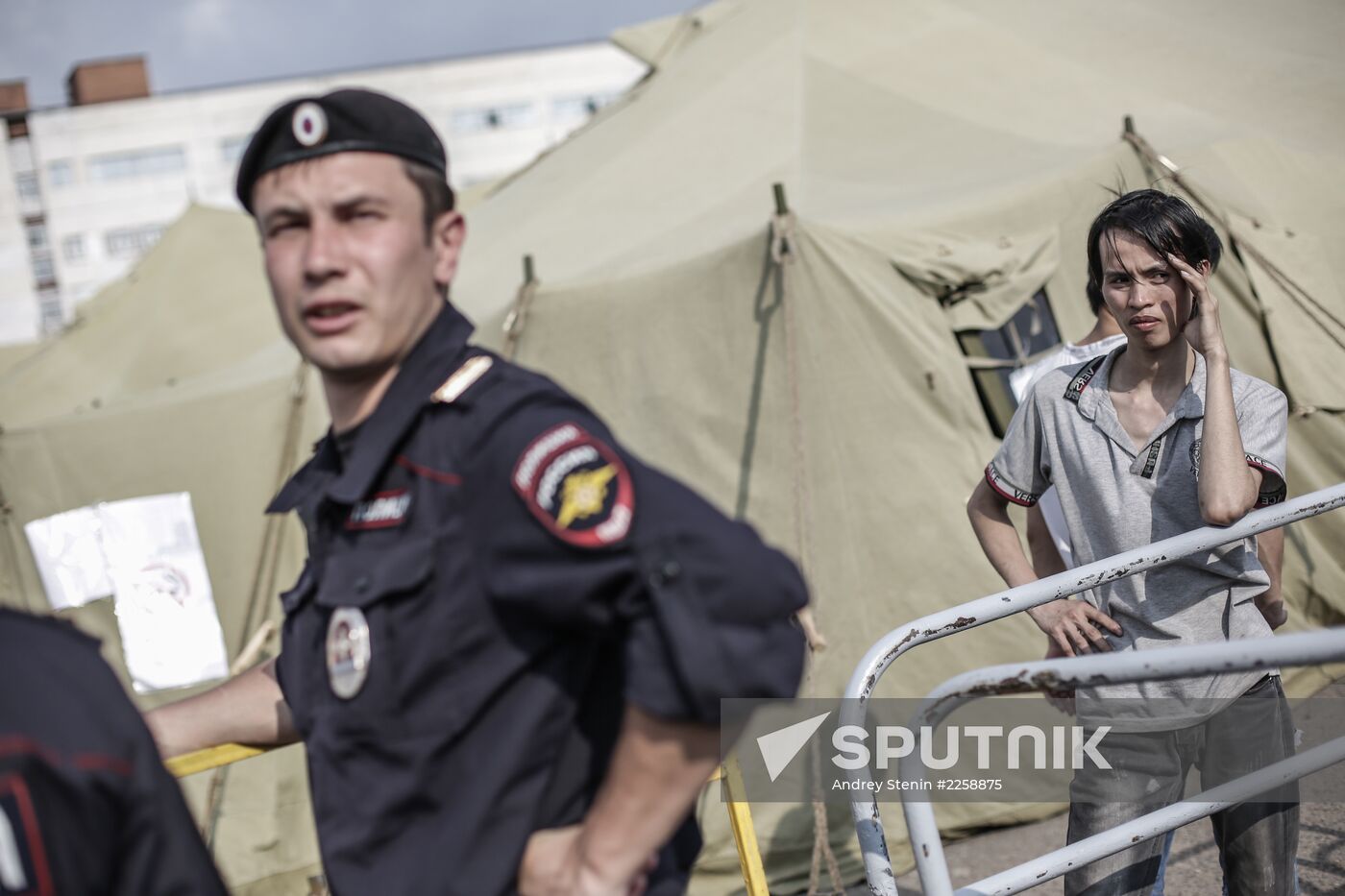 Camp for illegal immigrants in Moscow