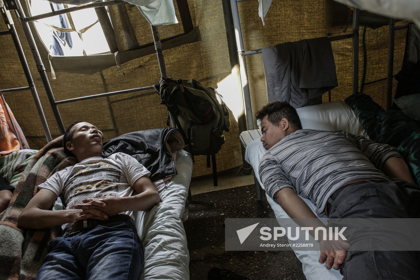 Camp for illegal immigrants in Moscow