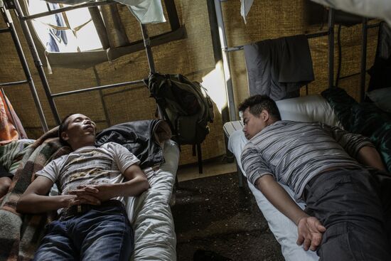 Camp for illegal immigrants in Moscow