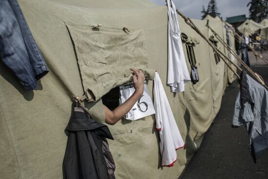 Camp for illegal immigrants in Moscow