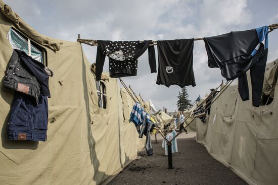 Camp for illegal immigrants in Moscow