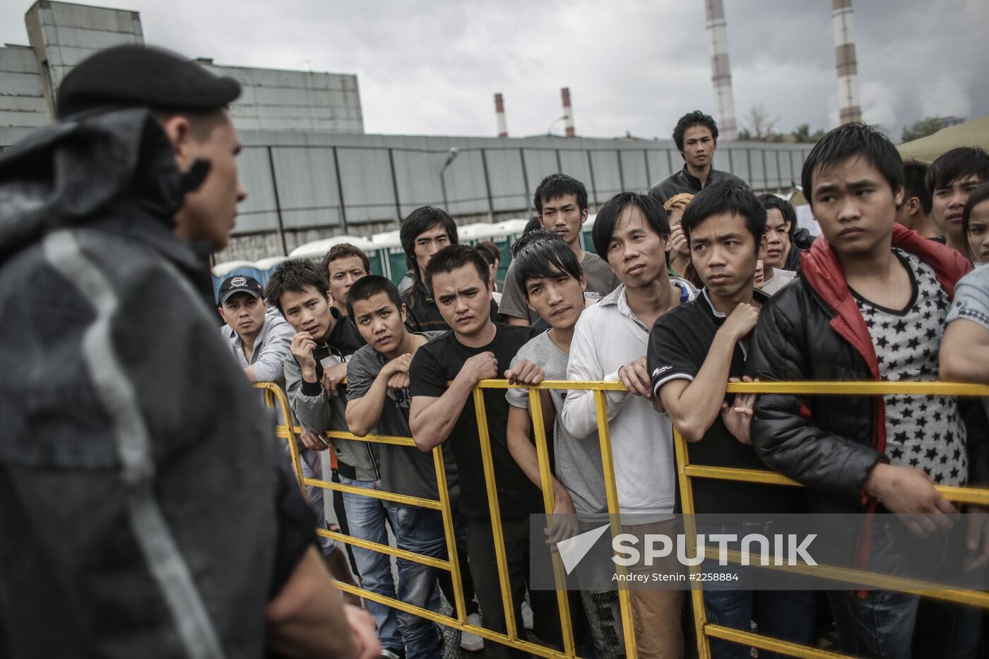 Camp for illegal immigrants in Moscow