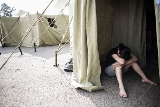 Camp for illegal immigrants in Moscow