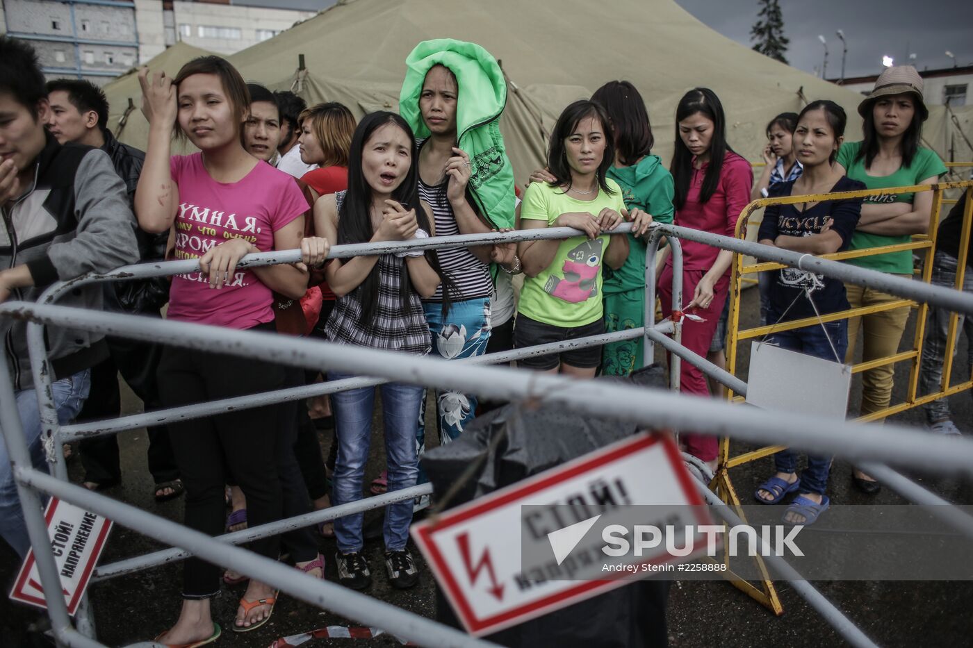 Camp for illegal immigrants in Moscow