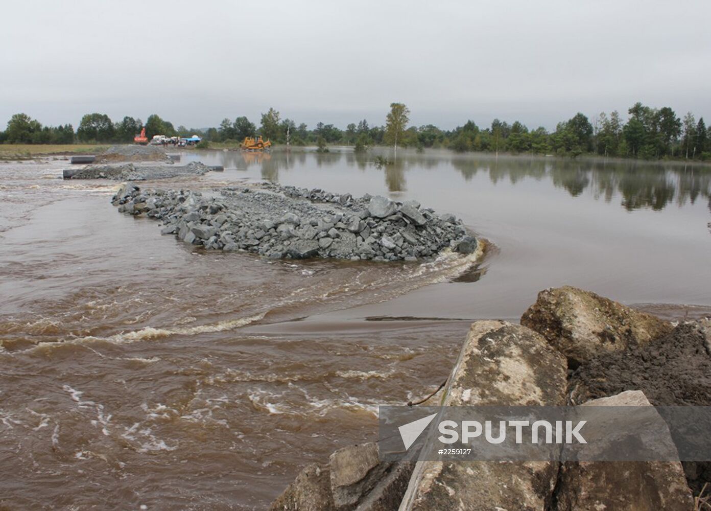 Flood damage in Amur Region inspected from air