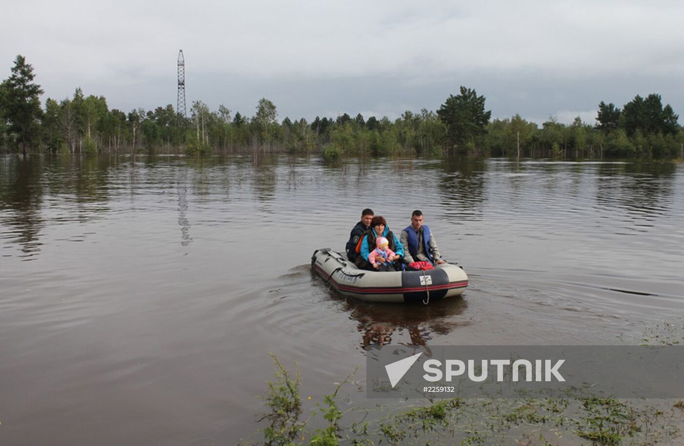 Flood damage in Amur Region inspected from air