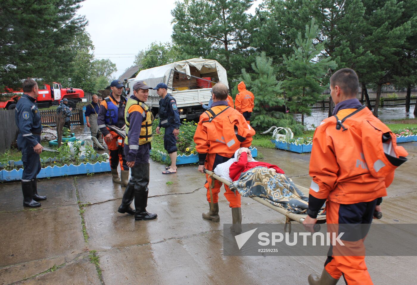 Flood damage in Amur Region inspected from air