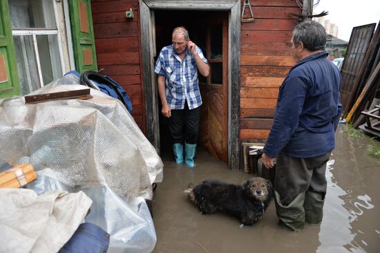 Heavy rain in Omsk