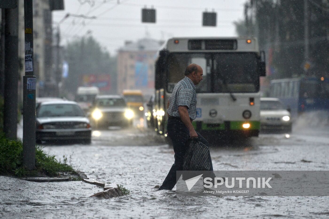 Heavy rain in Omsk