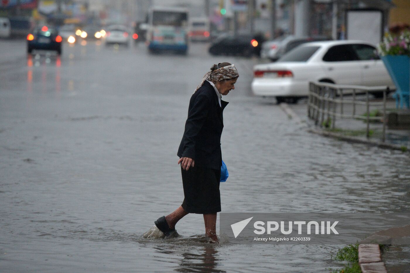 Heavy rain in Omsk