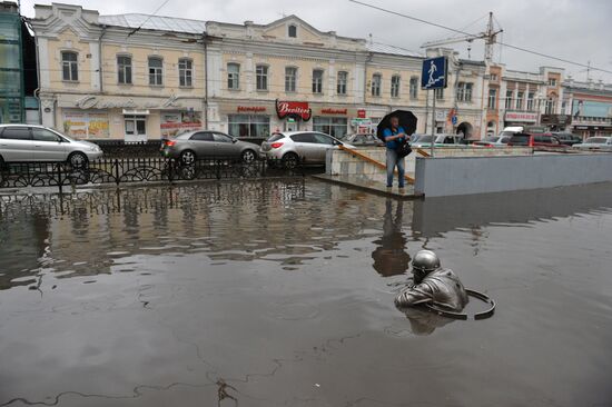 Heavy rain in Omsk