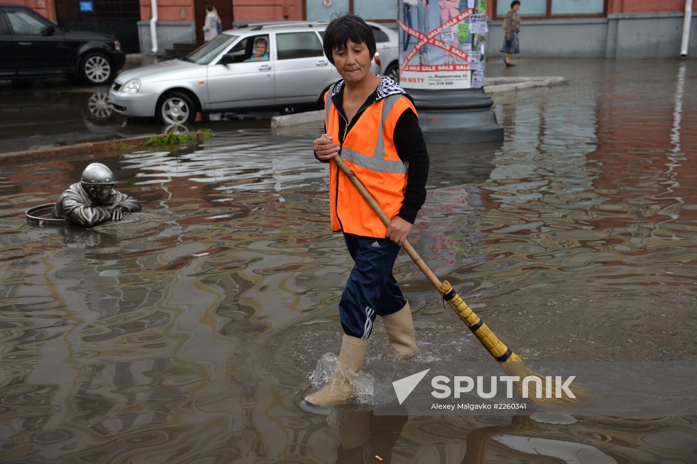 Heavy rain in Omsk