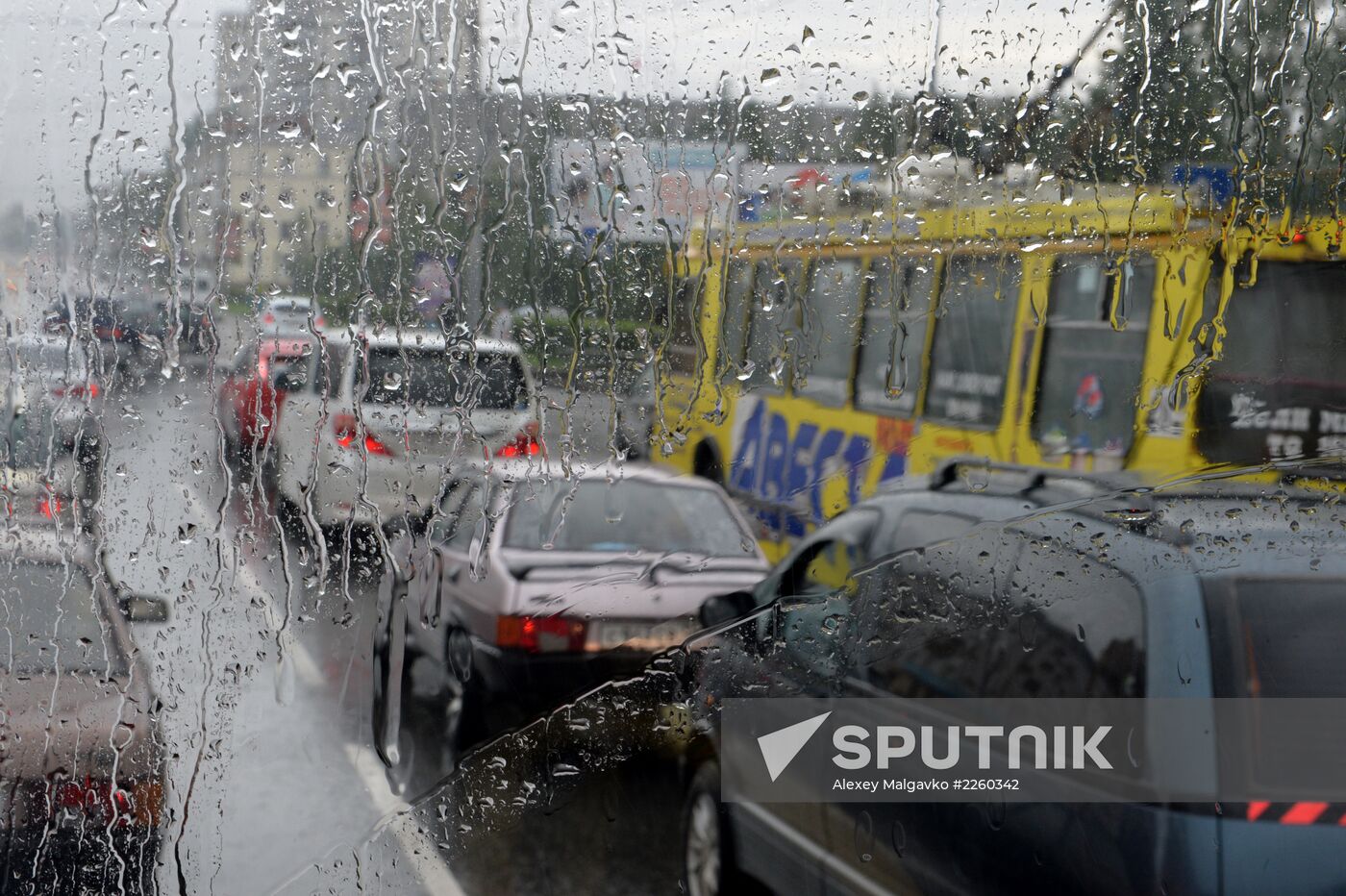 Heavy rain in Omsk