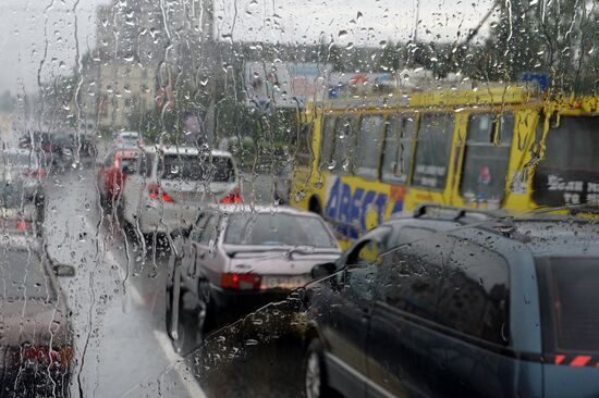 Heavy rain in Omsk