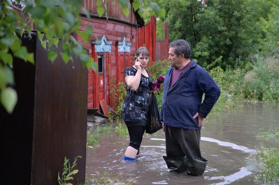 Heavy rain in Omsk