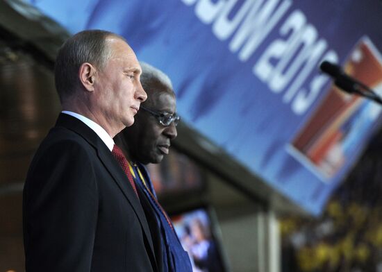 Vladimir Putin at 2013 World Championships in Athletics' opening